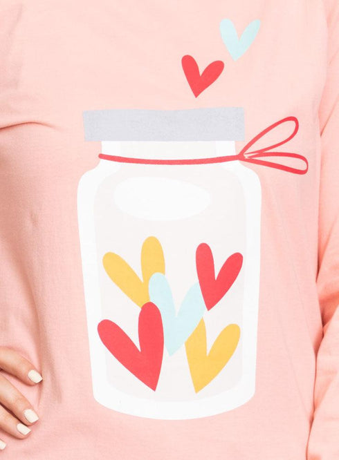 Powder Rose Printed Long - Sleeve Design 49 - Khotwh
